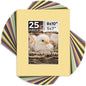 Mat Board Center, Pack of 25, 8x10 for 5x7 Mixed Color Mats - Acid Free, 4-ply Thickness, White Core - for Pictures, Photos, Framing