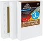 PHOENIX 9x12 Inch 3 Pack Gallery Canvas - 1.5 in Thick Canvases for Painting - Deep Edge 100% Cotton 11 Oz. Gesso Primed White Blank Professional Canvas Oil & Acrylic Paints