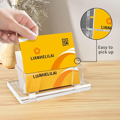 2Pack Acrylic Business Card Holder Enlarged Holds 120 Cards for Office/Exhibition/Restaurant Desk/Counter Display Name Card Organizer Stand