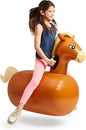 Hearthsong Hop N Go Inflatable Riding Bouncy Horse Hopping Toys for Kids Ages 5+ - Ride On Bouncer Animal Hopper Jumping Toys for Outdoor Games