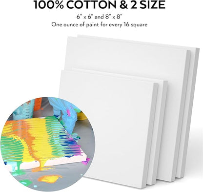 Nicpro Acrylic Pouring Kit, Artist Starter Supplies Including 19 Colors Acrylic Paints,Pouring Medium, Silicone Oil, Canvases, Gloves, Strainers, Mixing Stick, Instructions for Flow DIY Painting