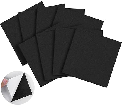 ToLanbbt 8 PCS Adhesive Foam Padding Sheets Closed Cell Neoprene Foam Sheet 1/8" Thick, 6" x 6" Self Stick Insulation Anti Vibration Pads Anti-Slip for Furniture, Cars, Speakers, DIY