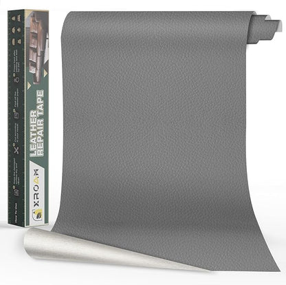 Leather Repair Tape, 23.6x79 inch Leather Patches for Furniture, Self Adhesive Leather Repair Patch for Sofas, Couches, Leather Covers, Seats, Chairs, Vinyl Repair Tape Light Gray