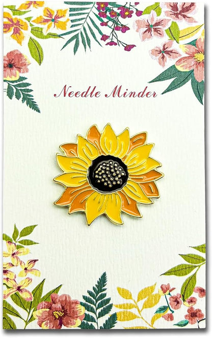 Hydrangea Magnetic Needle Minder for Cross Stitch – Strong Needlepoint Holder, Embroidery Sewing Magnet – Secure & Decorative Needle Minders for Stitching & Crafting (Sunflower)