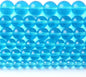 10MM Lake Blue Glass Beads Natural Gemstone Round Loose Stone Beads for Jewelry and Bracelets Making 72pcs 2 Strands 32"