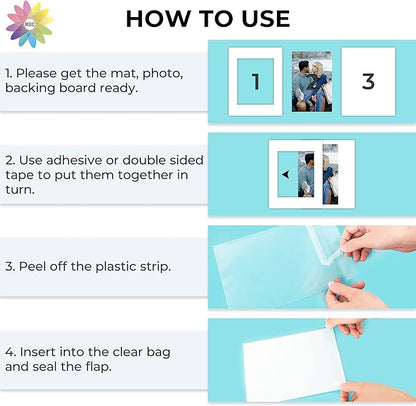 Mat Board Center, Pack of 25, 11x14 for 8x10 White Picture Mat Sets - Acid Free, 4-ply Thickness, Bevel Pre-Cut White Core - Includes Backing Boards and Clear Bags - for Pictures, Photos, Framing