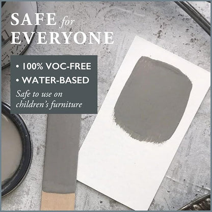 AMY HOWARD AT HOME Chalk-Based One Step Paint for Furniture, Cabinetry, Decor, Finish, and More | No Stripping, Sanding, or Priming | Medium Base | 16 Ounce | Selznick Grey