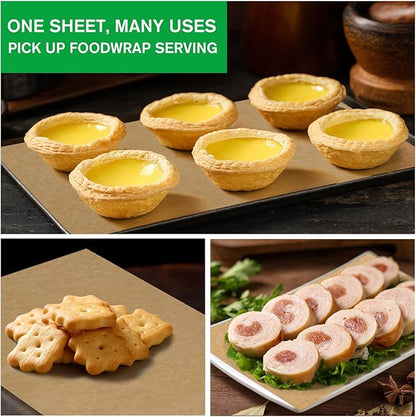 Precut POP UP Deli Paper Sheet Pack of 200, Interfolded Heavy Paper for Food Wrap and Serving (8" x 10-1/2", Kraft）