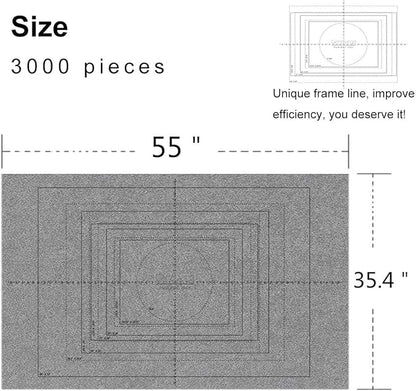 Jigsaw Puzzle Mat Roll Up - 3000 Pieces Large Gray Puzzles Saver Board for Adults, Storage and Transport Keeper Saver Accessories Table Portable Holder Organizer Board Pad Gifts (Gray)