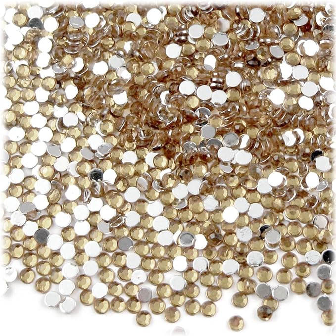 The Crafts Outlet 1,440pc Flatback Acrylic Rhinestones Round 3mm (10ss) Charcoal Gray