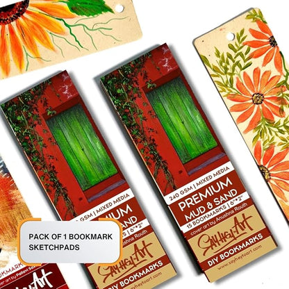 240Gsm Premium Moleskine Like Handmade Textured DIY Bookmark Sketchpads (Pack of 2) Suitable for Mixed Media