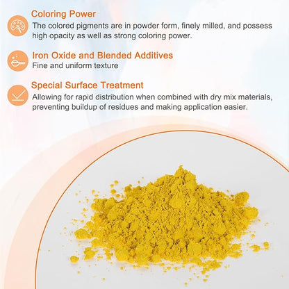 HARFINGTON Iron Oxide Powder Concrete Pigment 800 Mesh 3.5oz (100g) Iron Oxide Grout Pigment for Pastel Tile Paint Concrete Cement, Goldenrod