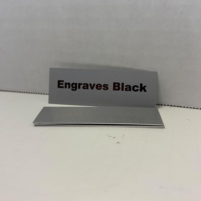 Blank Metal Plates for Laser Engraving - 4 Pack | Aluminum Sheets 0.020" Thick | CO2, Diode, Fiber Laser Compatible | Multiple Sizes & Colors (Silver (engraves black), 2x6.25 inch)