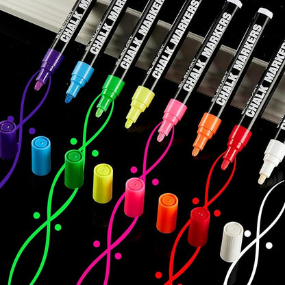 SILENART Chalk Markers Pink 8 Pack - Vibrant Chalkboard Marker for Blackboard Dry Erase Board Windows Glass Mirror Menu Board