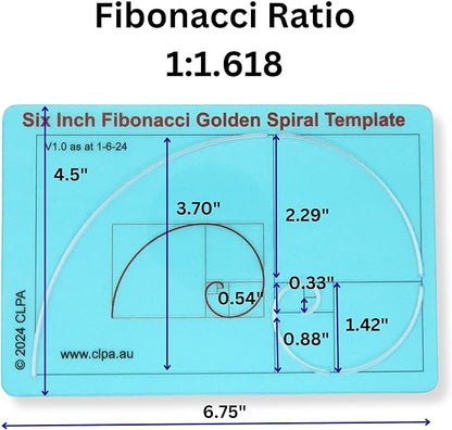 Fibonacci 6" Square & Spiral Set of Templates: A Fibonacci-Inspired Set of Templates for Drawing Tool for Artists Allows The Simple Application of The Golden or Divine Ratio for Artistic Design