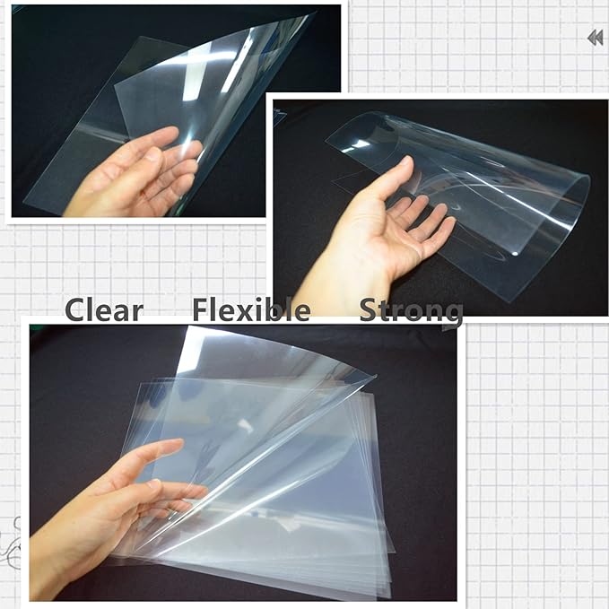 BANLTRE 32 Pieces 6 mil Transparency Blank Template Material Stencils Mylar for Cutting Paper Clear Sheet 12 × 12 inch (32-6 mil)