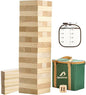 ApudArmis 54 PCS Tumble Timber Set [Up to 3.2FT], Pine Wooden Tumble Tower Game with Dice and Scoreboard Set - Classic Block Stacking Board Game for Teens Adults