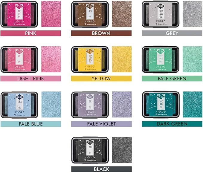 IROMOYO KOSAI Stamp PAD, Traditional, Shimmering Japanese Ink Colour, Oil-Based Ink pad - Grey