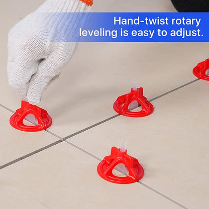 Professional Tile Leveling System Kit，Anti-Loosening Spacers/Wall, Bathroom Tiling - 1/8" Precision Alignment & Grout Spacing Tools(100caps+300base, 1/8)