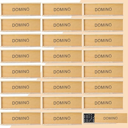 Hungdao 80 Pack Mini Dominos Set for Adults Bulk Double 6 Dominoes Wooden Miniature Classic Board Games Party Favor Travel Family Games Educational Toys with Wood Case Operation Christmas Item Gifts