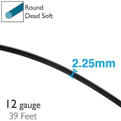 The Beadsmith Anodized Aluminum Wire – 12 Gauge – 39 feet – Black Color – Bendable Craft Wire Used to Jewelry Making, Wire Wrapping, Sculpting, Floral, Modeling and Other DIY Arts & Crafts