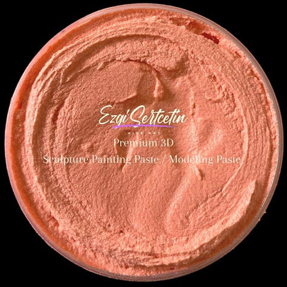 3D Sculpture Painting Paste|Texture Paste|Decorative Plaster|Ready to Use|Unique Metallic Pearl and Neon Colors|Ideal for Artwork|Stencil|Flowers|Texture and Art Relief|6 oz (Coral)