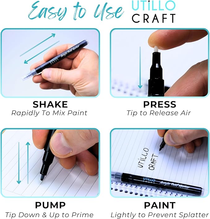 8-Pack White Paint Pens (0.7mm) Extra Fine Tip Made in Japan | Bold Color + 100% Coverage | For Rock, Wood, Glass, Paper, Fabric, Canvas, Metal & More