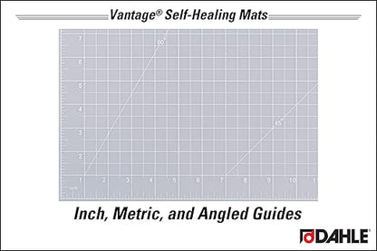 Dahle Vantage 10682 See-Through Premium Self-Healing Cutting Mat, 18"x24", 1/2" Grid, 5 Layers for Max Healing, Perfect for Crafts & Sewing, Clear