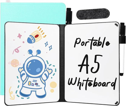 AGM Portable White Board Dry Erase, Double Sided Folding Whiteboards with Pen, Small Dry Erase Board for Study, Meeting, Doodling, Planning, Mint Green