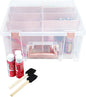 ArtBin 6990RK Super Satchel Double Deep, Portable Art & Craft Organizer with Handle, [1] Plastic Storage Case, Clear with Rose Gold Accents