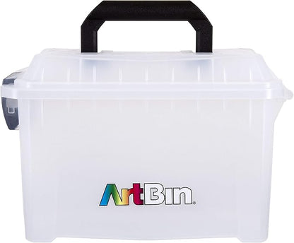 ArtBin 6815AG Mini Sidekick Carrying Case, Portable Art & Craft Organizer with Handle, [1] Plastic Storage Case, Clear