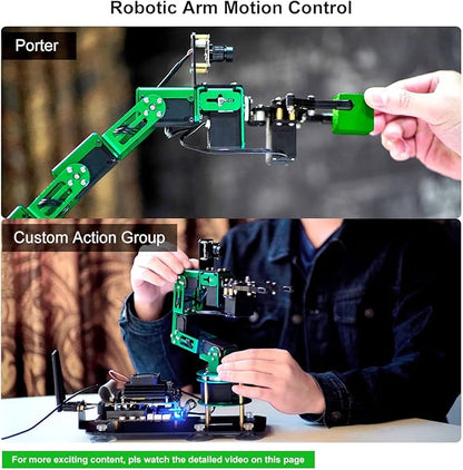 Yahboom Robot Arm Kit 6DOF for Raspberry Pi5 AI Programmable Electronic DIY Robot Hand Building with Camera for Adults ROS Open Source (RPI-DOFBOT Without Pi)