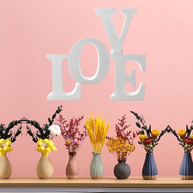 Wood Letters 4.3 Inch, White Unfinished Wood Letters for Graft, Wooden Letters for Wall Decor, Standing Letters for Bedroom, Home, Birthday, Party, DIY Graft (V)