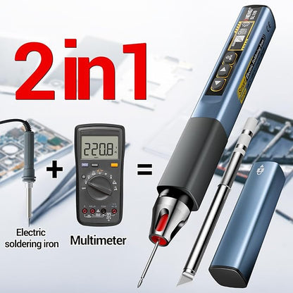 Soldering Iron Kit, Portable Soldering Iron 2in1 Usb soldering gun with LED Digital Adjustable Temperature 212-842℉ 75W 3S Fast Heating Auto-Sleep Mode for Electronics Repair DIY (SL109)