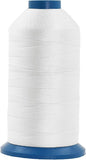Mandala Crafts Bonded Nylon Thread White Heavy Duty Sewing Threads - 1250 YDs Size 138 420D T135 Tex 135 Thread for Leather Jeans Weaving Outdoor Marine Upholstery Threads