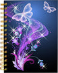 iampanda Spiral Journal Notebook,Fashion Strong Twin-Wire Binding with Premium Paper for Girl Women,60 Sheets A5 College Ruled Notebook/Journal,Perfect for School Office Home Gifts,Blue Butterflies