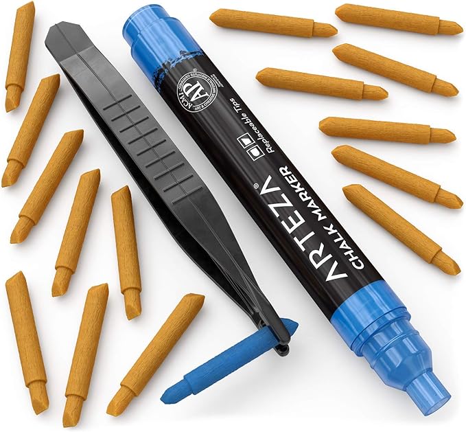 ARTEZA Pastel Liquid Chalk Markers, Set of 16, Tweezers, Labels, Stencils, Erasable, Water Based Pens for Chalkboards, Glass, Windows, and More