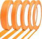 5 Rolls Pinstripe Tape - Masking Tape 1/16", 1/8", 1/4", 1/2", 3/4" - Thin Painters Masking Automotive Tape for DIY, Car, Auto, Paint, Art, Tumblers (Orange)