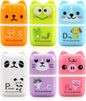 Tamaki 6 Pack Erasers for Kids, Cute Erasers with Cover and Roller, Pencil Rubber Eraser for Party Favors Gift Supplies (Model B)