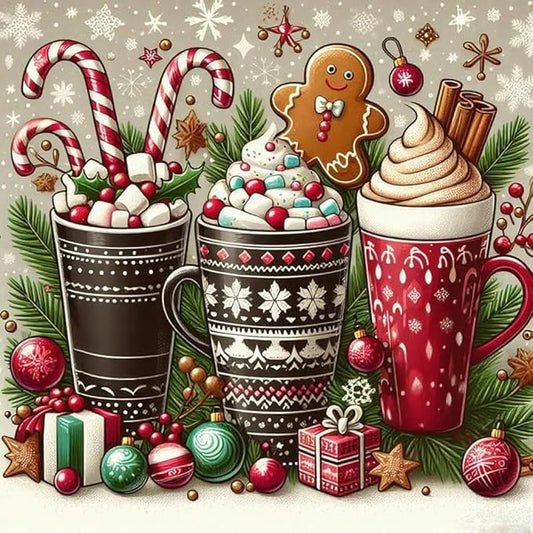 Christmas Stamped Cross Stitch Kits - Christmas Snowflake Counted Cross Stitch Kits for Beginners Adults Needlepoint Cross-Stitch Patterns Dimensions Needlecrafts Embroidery Kits Arts and Crafts