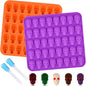 Sakolla 2 Pack Gummy Skull Candy Silicone Molds 40 Cavity Silicone Skull Molds with 2 Droppers for Halloween Chocolate, Candy,Jelly, Wax Melt, Dog Treats, Ice Cube