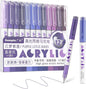 kander Direct Liquid Highlighter Acrylic Marker, 12 Colors Gel Pens with Bullet Tip, Strong Coverage, Large Ink Capacity, Multi-Purpose Paint Pens for Rock Painting, Crafts, DIY, Art Supplies