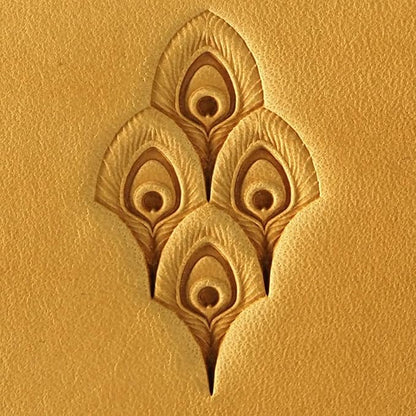 DandS ltd Leather Stamp Tool,Peacock Feather, Professional Steel Craft Tool for Leatherworking, Embossing, Carving & Stamping Leather Projects, Belts Wallets & DIY Projects Compatible with Mallet #537