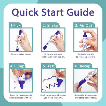 4 Dual Tip Purple Paint Pen Metallic - Fine Tip & Medium Acrylic Paint Markers - Purple Acrylic Markers for Metal, Wood, Rock Painting, Canvas, Ceramic, Glass, Fabric, Plastic - Water based Ink