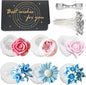 6Pcs Flower Candle Silicone Mold 3D Flower Resin Candle Molds for Candle Making with Wicks DIY Soap Wax Resin Craft Mould Home Art Decoration Box Packaging