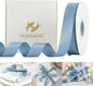 HUIHUANG Dusty Blue Satin Ribbon 50 Yards Double Faced Satin Ribbon 1 inch Blue Silk Ribbon for Gift Wrapping Bows Crafts Bridal Floral Bouquet Cake Wedding Invitation Card Birthday Party Decor