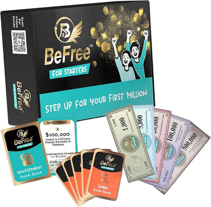 BeFree for Starters – Financial Literacy Card Game | Learn to Earn Money, Invest & Manage Cash Flow | Educational Family Strategy Game for Teens & Adults