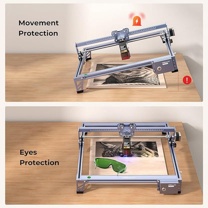 Creality Falcon 5W Laser Engraver Machine, 72w High Precision 0.06mm Laser Cutter and Engraving Machine for Wood Leather Acrylic Glass, 10000mm/min, Offline Usage, Working Area 400 * 415mm