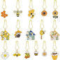 BEEFLYING 16Pcs Bee Honeycomb Stitch Marker Charms, Alloy Enamel Knitting Stitch Marker Charm Pendant for Sewing Crocheting Accessories