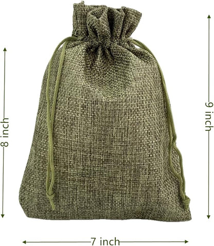 Palmhomee Pack of 25 Burlap Gift Bags with Drawstring Linen Jewelry Pouches Wedding Hessian Jute Bags for Birthday Jewelry and Treat Pouches Party Wedding Favors Gift Art and DIY Craft (7x9 Inch,